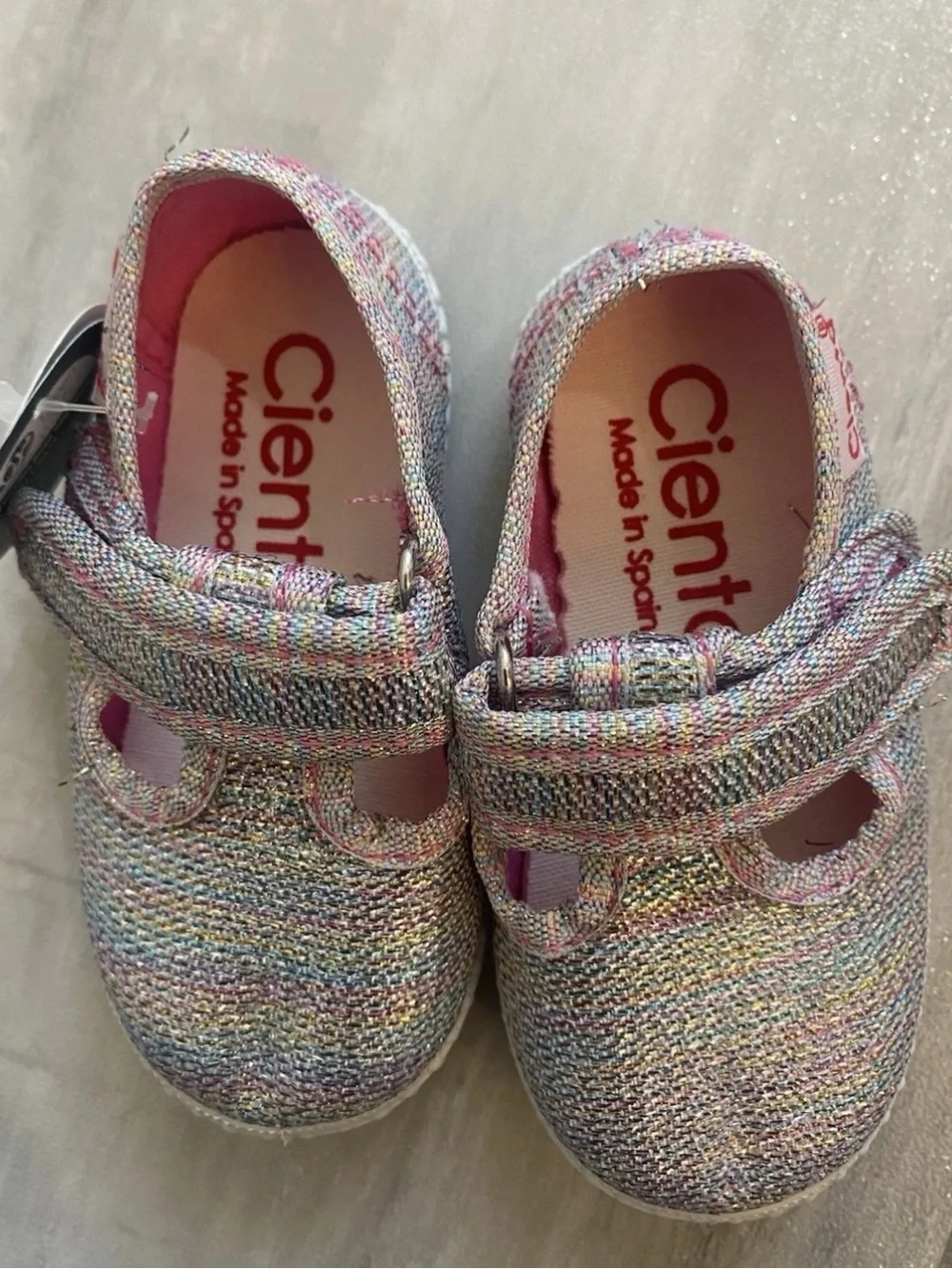 NWT Cienta Rainbow Sparkle Mary Jane T-Strap Mary Jane Sneaker Toddler 3.5
